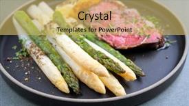  Presentation with white green - Cool new theme with asparagus with barbecue dry age backdrop and a yellow colored foreground