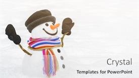  Presentation with snowman - PPT layouts enhanced with traditional-white-christmas-fun-cute background and a white colored foreground