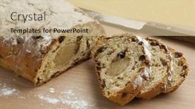  Presentation with dutch - Presentation design enhanced with traditional whole dutch easter bread and slices covered with sugar background and a soft green colored foreground