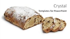  Presentation with dutch - Amazing presentation theme having traditional whole dutch easter bread covered with sugar and filled with almond paste isolated on white background backdrop and a white colored foreground