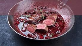  Presentation with frying - PPT theme consisting of traditional-wild-hare-back-filet background and a violet colored foreground