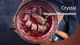  Presentation with frying - Presentation enhanced with traditional-wild-hare-back-filet background and a wine colored foreground