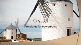 Presentation with windmills - Slides featuring traditional windmills and castle in consuegra toledo spain background and a lemonade colored foreground