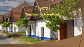  Presentation with czech republic - Theme consisting of traditional-wine-cellars-in-blatnice background and a tawny brown colored foreground