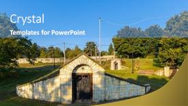  Presentation with wine - Presentation design enhanced with traditional-wine-cellars-in-tolcsva background and a teal colored foreground