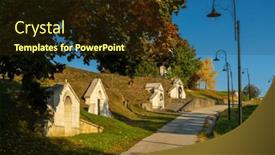  Presentation with hungary - PPT theme featuring traditional-wine-cellars-in-tolcsva background and a wine colored foreground