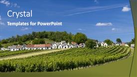  Presentation with vineyard - Slides enhanced with traditional-wine-cellars-with-vineyard background and a teal colored foreground