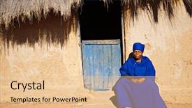  Presentation with village women - Colorful slides enhanced with traditional women - old african woman backdrop and a lemonade colored foreground