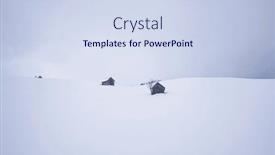  Presentation with hut - Presentation design consisting of traditional-wooden-alpine-hut background and a sky blue colored foreground