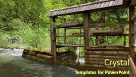  Presentation with resort - PPT theme with traditional-wooden-architecture-in-luce background and a  colored foreground