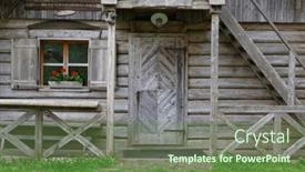  Presentation with resort - Presentation theme consisting of traditional-wooden-architecture-in-luce background and a tawny brown colored foreground