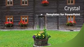  Presentation with architecture - Slide deck having traditional-wooden-architecture-in-south background and a tawny brown colored foreground