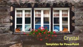  Presentation with switzerland - Presentation theme with traditional-wooden-architecture-in-zermatt background and a tawny brown colored foreground