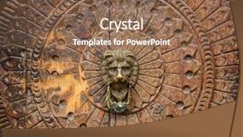  Presentation with traditional wood - Slide deck featuring traditional wooden carving background and a violet colored foreground