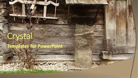  Presentation with romania - Beautiful presentation design featuring traditional-wooden-house-in-hobita backdrop and a tawny brown colored foreground