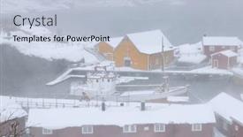  Presentation with fishing - Slides having traditional-wooden-houses-rorbuer background and a light blue colored foreground