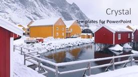  Presentation with fishing - Presentation enhanced with traditional-wooden-houses-rorbuer background and a light blue colored foreground