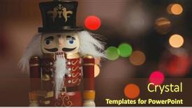  Presentation with christmas lights - Presentation design consisting of traditional-wooden-nutcracker-soldier-figure and a tawny brown colored foreground