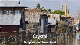  Presentation with traditional - Cool new PPT layouts with traditional wooden stilt houses at the inle lake shan state myanmar burma backdrop and a dark gray colored foreground