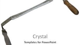  Presentation with woodworking - Presentation design featuring traditional-woodworking-draw-knife-isolated background and a white colored foreground