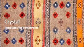  Presentation with wool - Slide set enhanced with traditional wool carpet with geometric background and a coral colored foreground