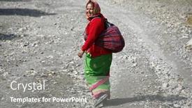  Presentation with nepal - Cool new presentation with traditionally-dressed-gurung-lady-walking backdrop and a gray colored foreground