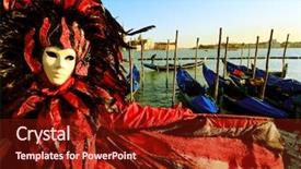  Presentation with venice - Beautiful presentation featuring traditionally dressed venice carnival person backdrop and a tawny brown colored foreground