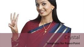  Presentation with indian woman - PPT layouts featuring traditionally indian woman gesturing background and a tawny brown colored foreground