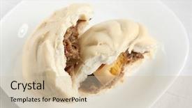  Presentation with food dimsum chinese steamed dumplings - Amazing theme having traditonal chinese steamed bun stuffed backdrop and a  colored foreground