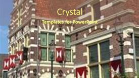  Presentation with canal - Slides with traditonal-dutch-houses-along background and a violet colored foreground