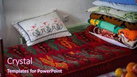  Presentation with home - Audience pleasing slide set consisting of tradtional-pillows-ottoman-style backdrop and a wine colored foreground