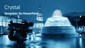  Presentation with gallery - Presentation theme having trafalgar-square-at-night background and a ocean colored foreground