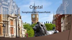  Presentation with parliament westminster london england - Audience pleasing presentation theme consisting of trafalgar square in uk england backdrop and a light blue colored foreground