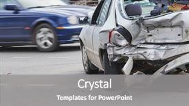  Presentation with street accident - Amazing presentation design having traffic - car crash accident on street backdrop and a gray colored foreground