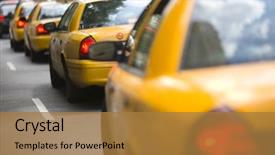  Presentation with new york - Beautiful presentation featuring traffic - new york city cabs backdrop and a gold colored foreground