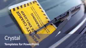  Presentation with penalty - Beautiful slide set featuring traffic - penalty charge notice parking fine backdrop and a ocean colored foreground