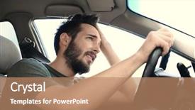  Presentation with driving - Audience pleasing PPT layouts consisting of traffic - portrait of handsome hopeless man backdrop and a coral colored foreground