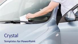  Presentation with car parking - Amazing presentation theme having traffic - transportation and vehicle concept backdrop and a sky blue colored foreground