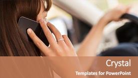  Presentation with vehicle - Presentation design having people traffic - transportation and vehicle concept background and a coral colored foreground