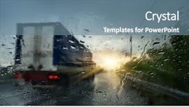  Presentation with cargo - Colorful PPT layouts enhanced with traffic accident - trailer carries cargo backdrop and a seafoam green colored foreground