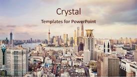  Presentation with shanghai - PPT theme featuring traffic and cityscape in shanghai background and a lemonade colored foreground