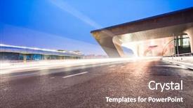  Presentation with traffic light - Cool new slide set with traffic at hangzhou rail station backdrop and a coral colored foreground