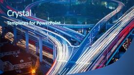  Presentation with china shanghai - Presentation theme consisting of traffic at night shanghai china background and a ocean colored foreground