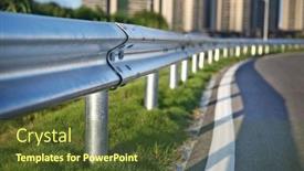  Presentation with traffic road - PPT theme with traffic-barrier-on-bridge-highway background and a  colored foreground