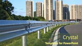  Presentation with traffic road - Theme featuring traffic-barrier-on-bridge-highway background and a tawny brown colored foreground