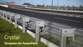  Presentation with traffic road - Slide set having traffic-barrier-on-bridge-highway background and a tawny brown colored foreground