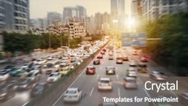  Presentation with night highway accidents - PPT layouts consisting of traffic cars on highway road background and a gray colored foreground