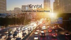  Presentation with highway road accidents - Colorful slides enhanced with traffic cars on highway road backdrop and a coral colored foreground