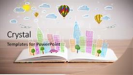  Presentation with adult coloring book - Slide set consisting of traffic cartoon - colorful cityscape drawing on open background and a lemonade colored foreground