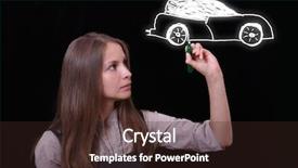  Presentation with black woman - PPT theme with traffic cartoon - woman drawing car on black background and a wine colored foreground